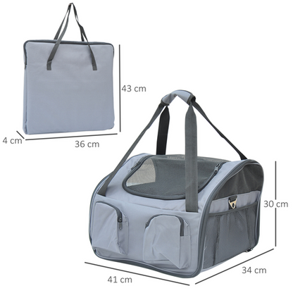 Nuzzle foldable pet car seat carrier — breathable mesh window for cats and small dogs