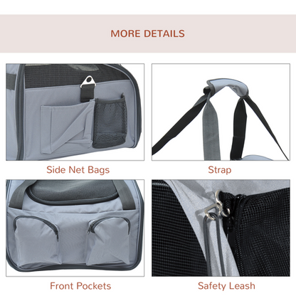 Foldable Pet Car Seat Carrier — Breathable Travel Bag for Cats & Dogs