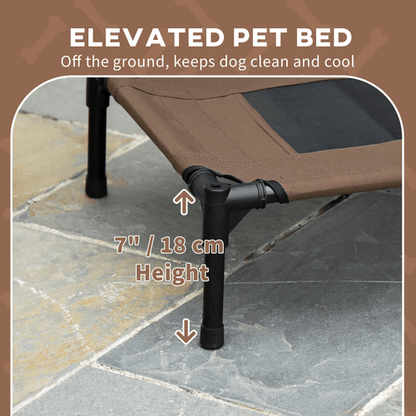 Elevated Outdoor Dog Bed with UV Canopy — Cooling Raised Pet Cot