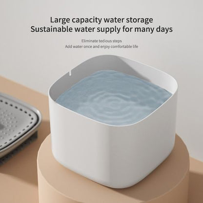Nuzzle pet water fountain disassembled for easy cleaning — 3L filtered dispenser
