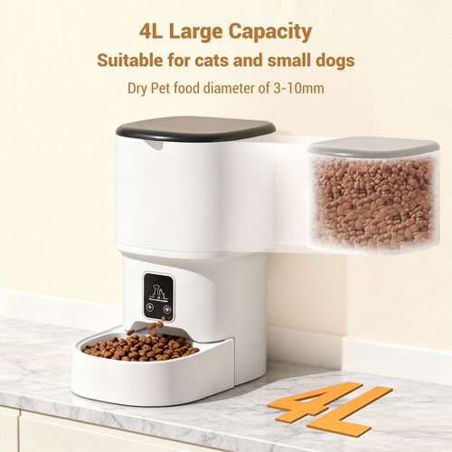 Automatic Cat Feeder - 4L Timed Pet Food Dispenser for Cats & Dogs