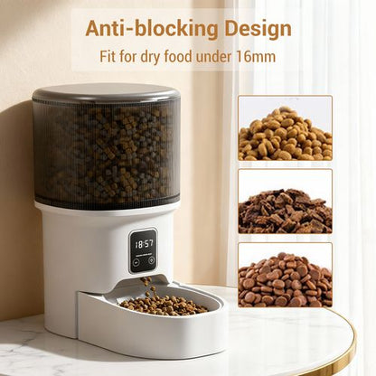 Automatic pet feeder adjustable portion control — 6 daily meal slots for cats and dogs
